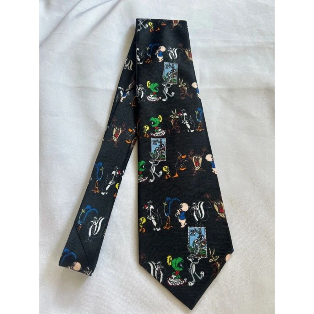 Vintage Looney Tunes Stamp Collection Tie Cartoon